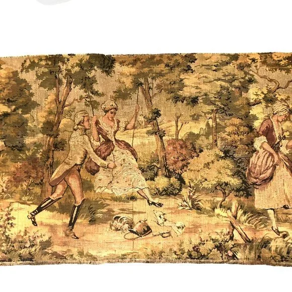 Vtg Pastoral Courtship Tapestry - France